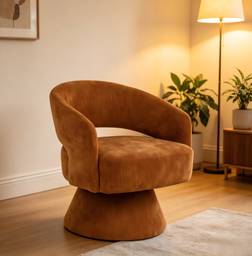 Velvet Swivel Armchair