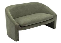 Curved Upholstered Loveseat Sofa Fabric Or Leather Sofa