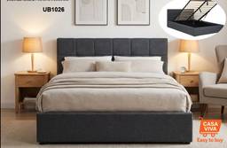 Upholstered Panel Headboard Storage Bed