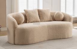 Curved Boucle Upholstered Sofa 