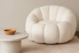 Sculptural Upholstered Lounge Armchair