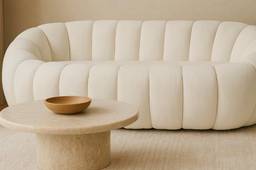 Channel Tufted Curved Sofa