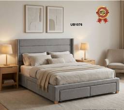 Upholstered Winged Storage Bed Storage Drawers Bed