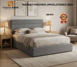 Upholstered Panel Headboard Bed Gas Lifting Bed