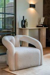 Boucle Upholstered Curved Armchair