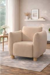 Plush Upholstered Armchair Fabric Or Leather Armchair