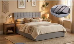 Upholstered Tufted Ottoman Bed Gas Lifting Bed