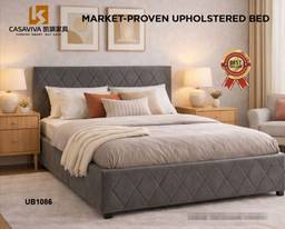 Diamond Tufted Upholstered Bed Gas Lifting Bed